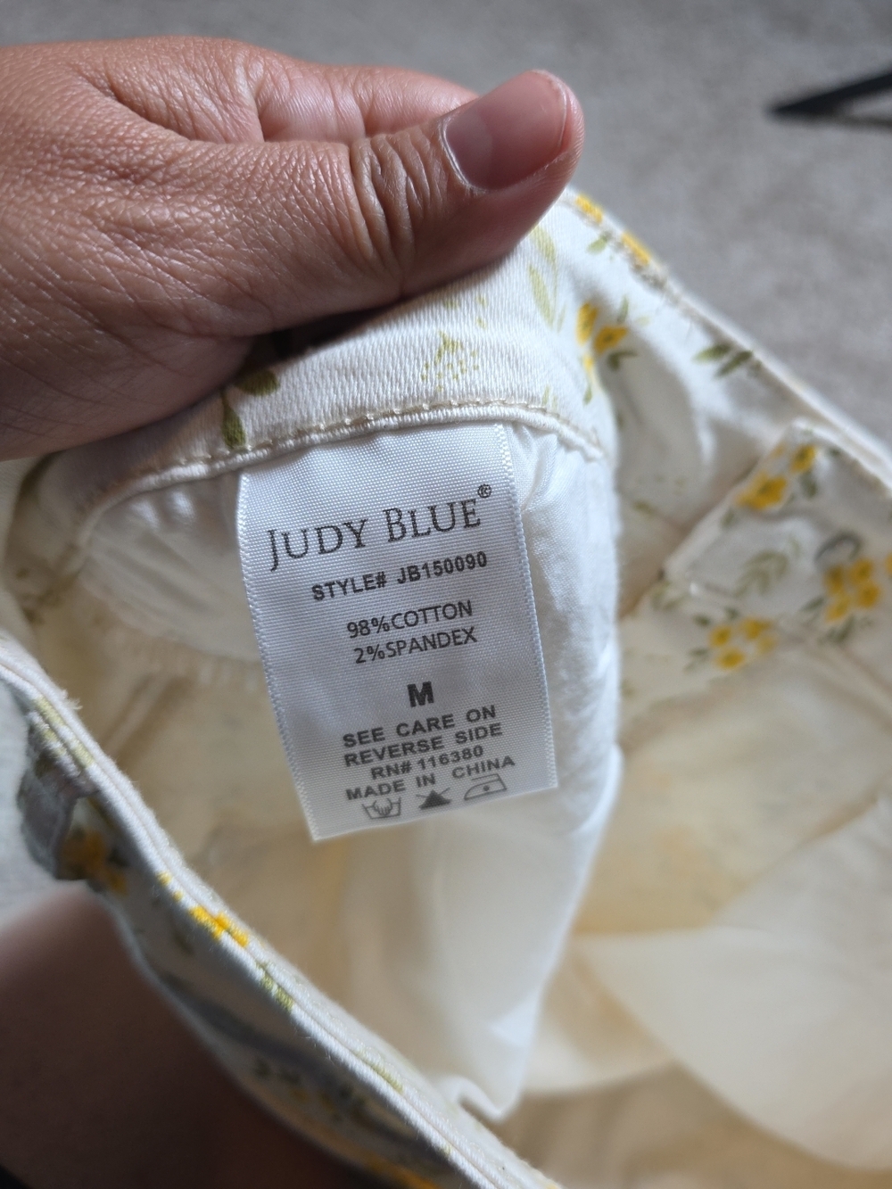 Judy Blue Los Angeles Floral Print Denim Shorts Women Size M - Picture 7 of 11